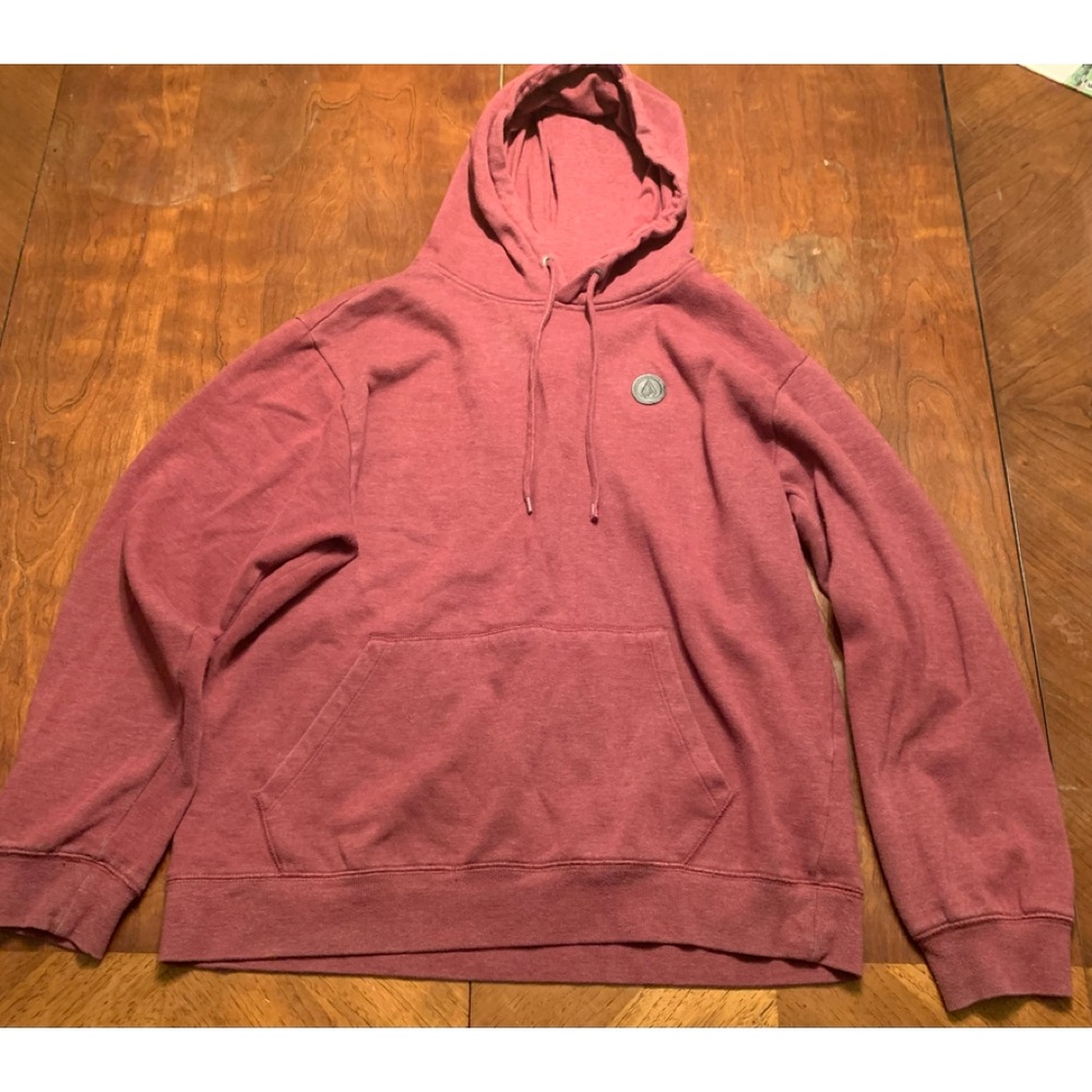 Mens’ Burgundy Volcom Pullover Hoodie (Size: L)